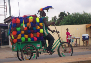 The Sponge Man, Opoku, on his daily route