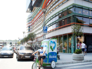 I Recycle rickshaw in the streets of Tirana, Albania
