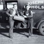 Dutko brothers with Upholstery Company truck