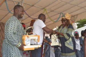 Cameroon partner awarding sewing machines