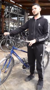 Klodjan and his bike, Albania, February 2025