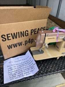 Sewing machine with note